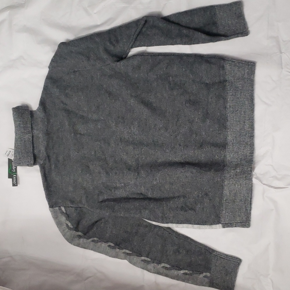 NWT Paisley & Gray TRICOLOR CABLE TURTLENECK Size M- TRI GREY - Picture 6 of 9